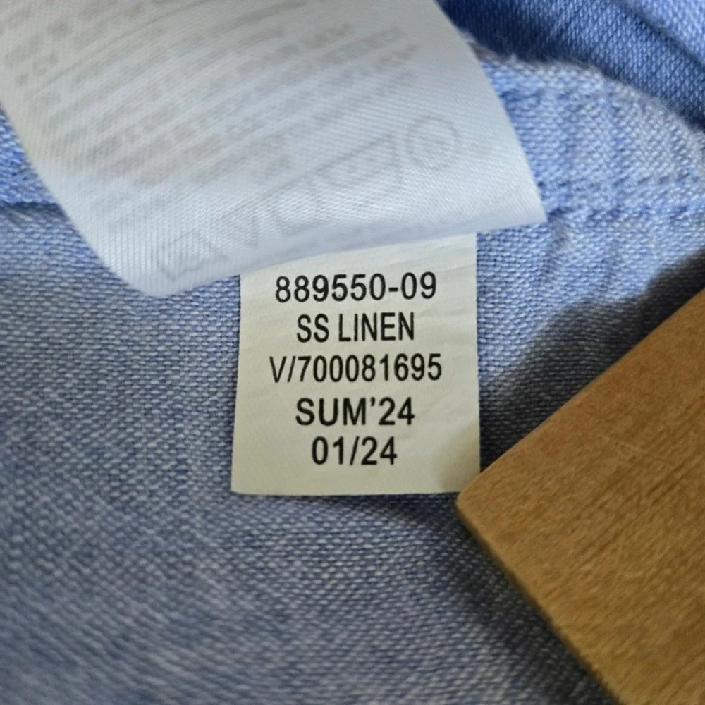 Banana Republic Linen Blend Slim Fit Short Sleeve Shirt Mens Medium 889550-09